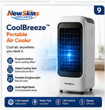 NewSkinsโข CoolBreeze Portable Air Cooler